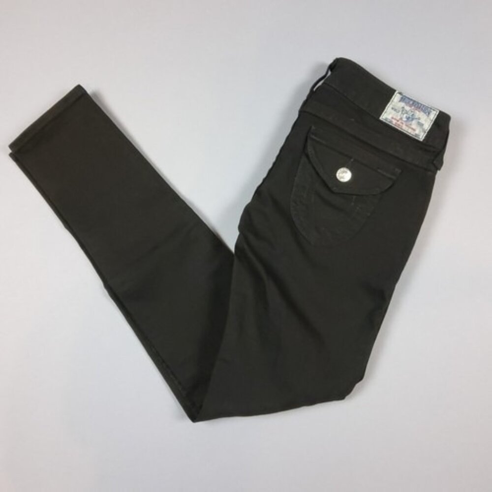 True Religion Men's Size 28 Black Skinny Jeans Made in USA